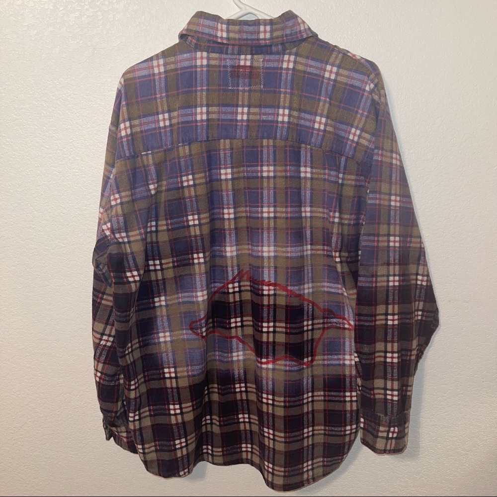 Plaid Ombré Oversized Flannel Arkansas Razorbacks